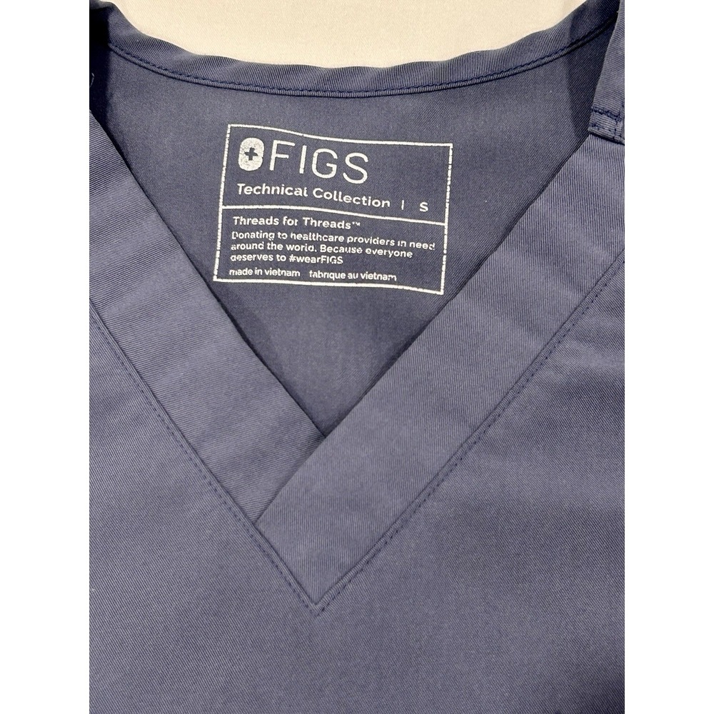 FIGS Mens Leon V-Neck Scrub Top Ceil Blue Technical Collection Size Small - Picture 5 of 6